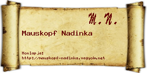 Mauskopf Nadinka névjegykártya